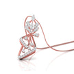 0.25Ct Elegant Floral Drop Lab-Grown Diamond Gold Pendant Necklace