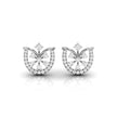 0.26Ct Floral Fan Halo Lab-Grown Diamond Gold Stud Earrings