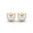 0.26Ct Floral Fan Halo Lab-Grown Diamond Gold Stud Earrings