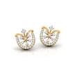 0.26Ct Floral Fan Halo Lab-Grown Diamond Gold Stud Earrings