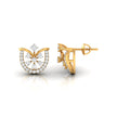 0.26Ct Floral Fan Halo Lab-Grown Diamond Gold Stud Earrings