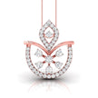 0.23Ct Floral Fan Style Lab-Grown Diamond Gold Pendant Necklace