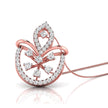 0.23Ct Floral Fan Style Lab-Grown Diamond Gold Pendant Necklace