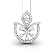 0.23Ct Floral Fan Style Lab-Grown Diamond Gold Pendant Necklace