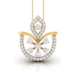 0.23Ct Floral Fan Style Lab-Grown Diamond Gold Pendant Necklace