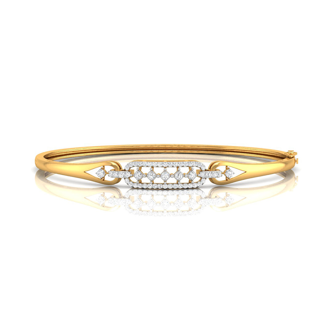 0.64Ct Lattice Link Lab-Grown Diamond Gold Bracelet