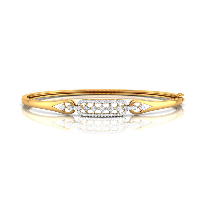 0.64Ct Lattice Link Lab-Grown Diamond Gold Bracelet