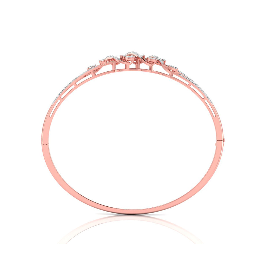 0.86Ct Criss Cross Wave Lab-Grown Diamond Gold Bracelet