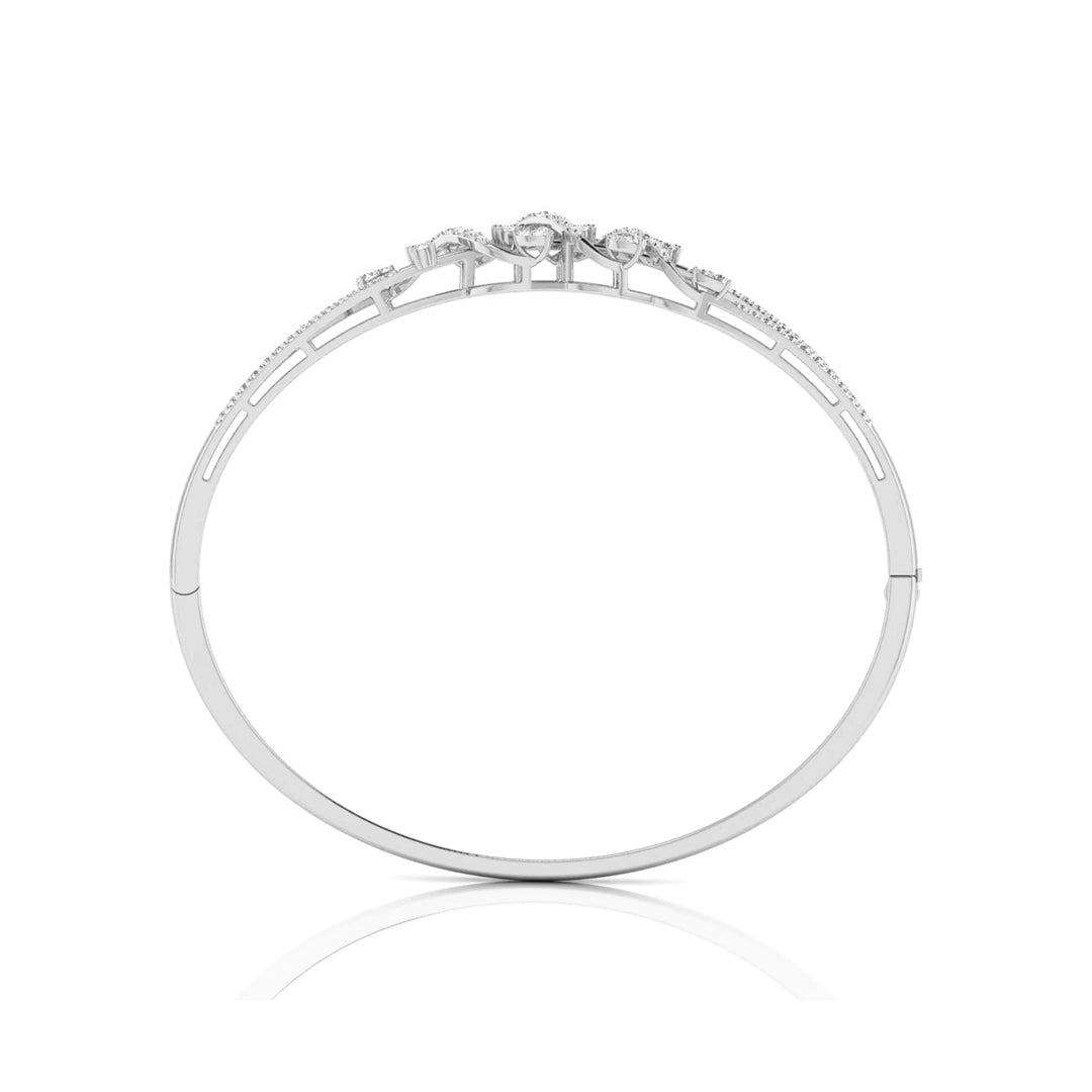 0.86Ct Criss Cross Wave Lab-Grown Diamond Gold Bracelet