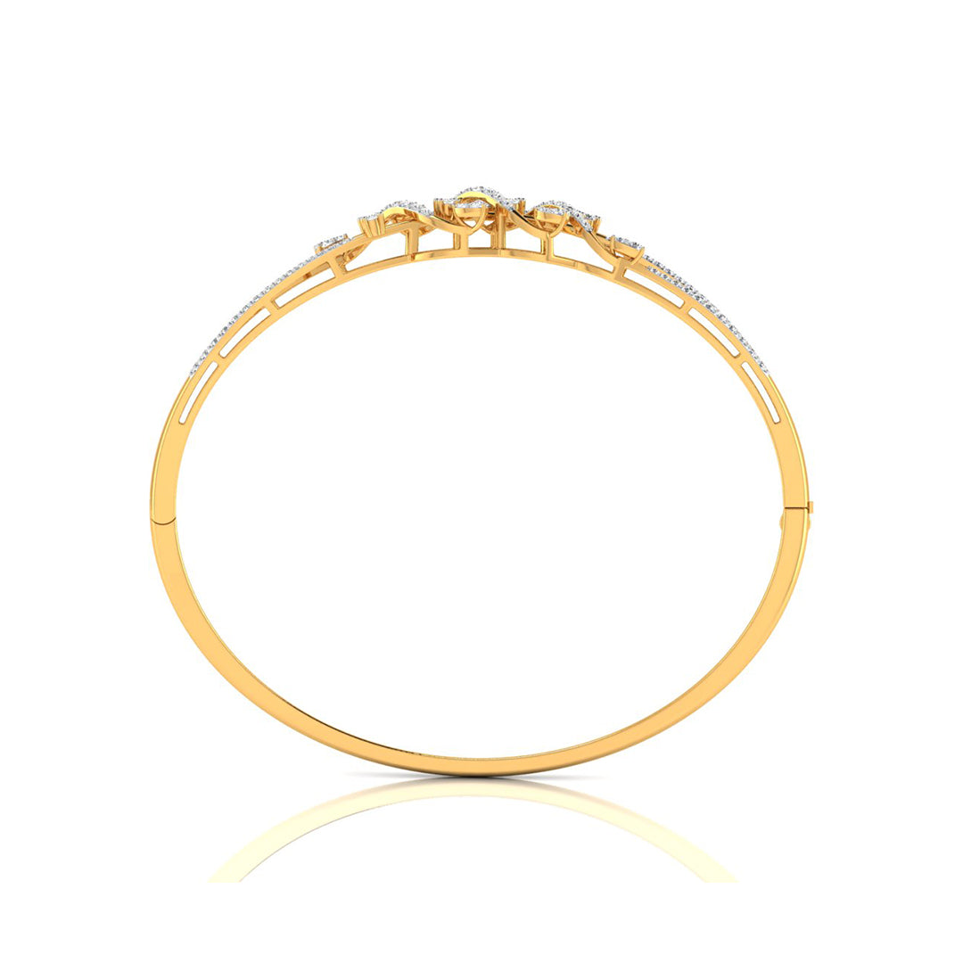 0.86Ct Criss Cross Wave Lab-Grown Diamond Gold Bracelet