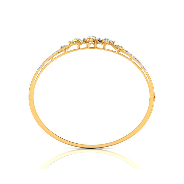 0.86Ct Criss Cross Wave Lab-Grown Diamond Gold Bracelet