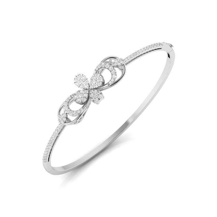 0.81Ct Floral Cluster Drop Style Lab-Grown Diamond Gold Bracelet