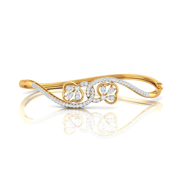 0.96Ct Floral Lab-Grown Diamond Gold Bracelet