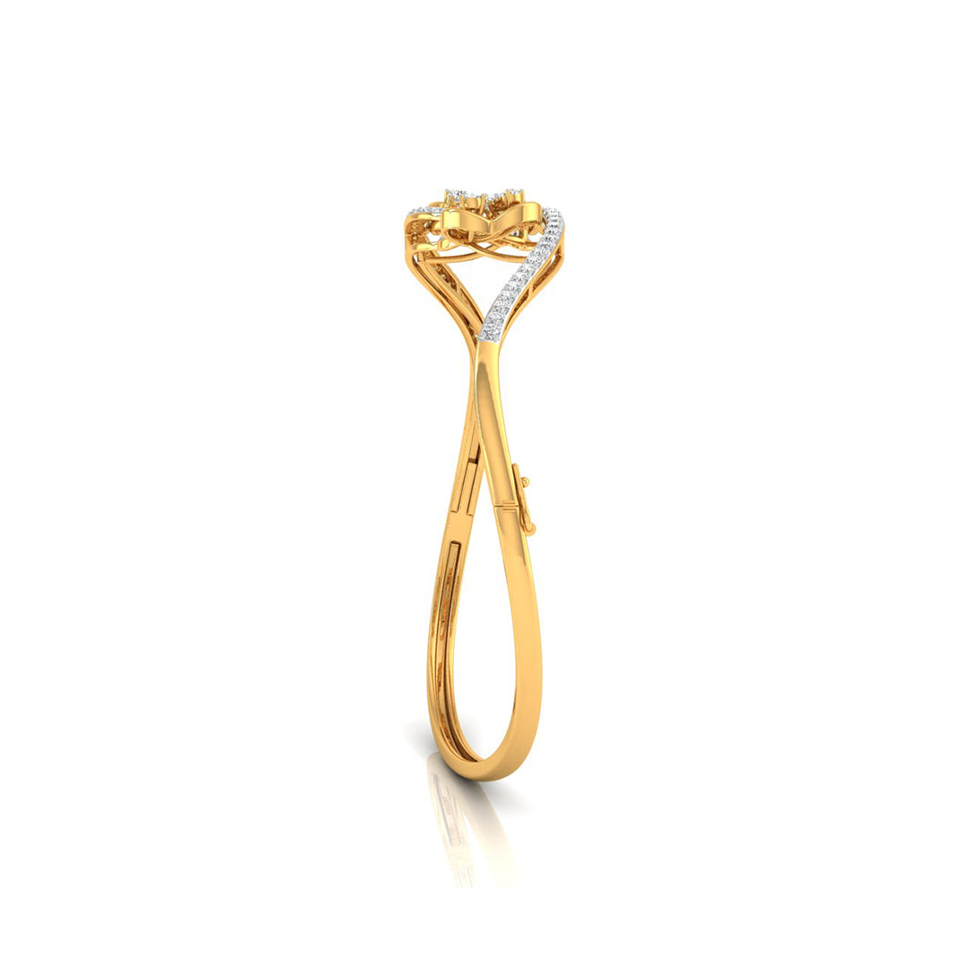 0.96Ct Floral Lab-Grown Diamond Gold Bracelet