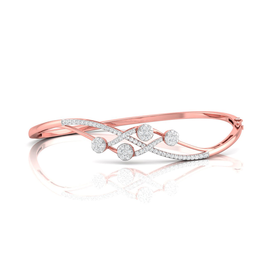 0.73Ct Crossover Pave Set Lab-Grown Diamond Gold Bracelet