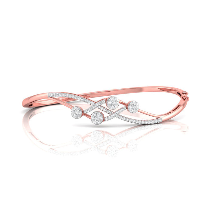 0.73Ct Crossover Pave Set Lab-Grown Diamond Gold Bracelet