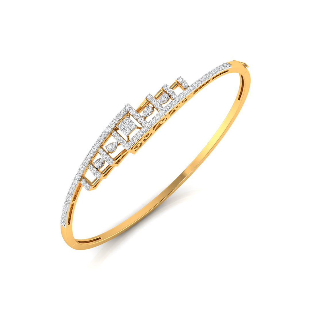 0.91Ct Pave Set Lab-Grown Diamond Gold Bracelet