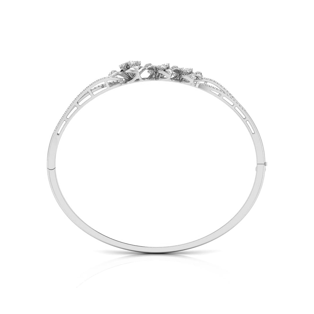 0.76Ct Floral Cluster Lab-Grown Diamond Gold Bracelet