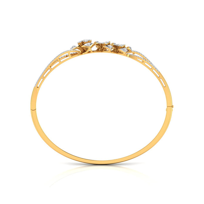 0.76Ct Floral Cluster Lab-Grown Diamond Gold Bracelet