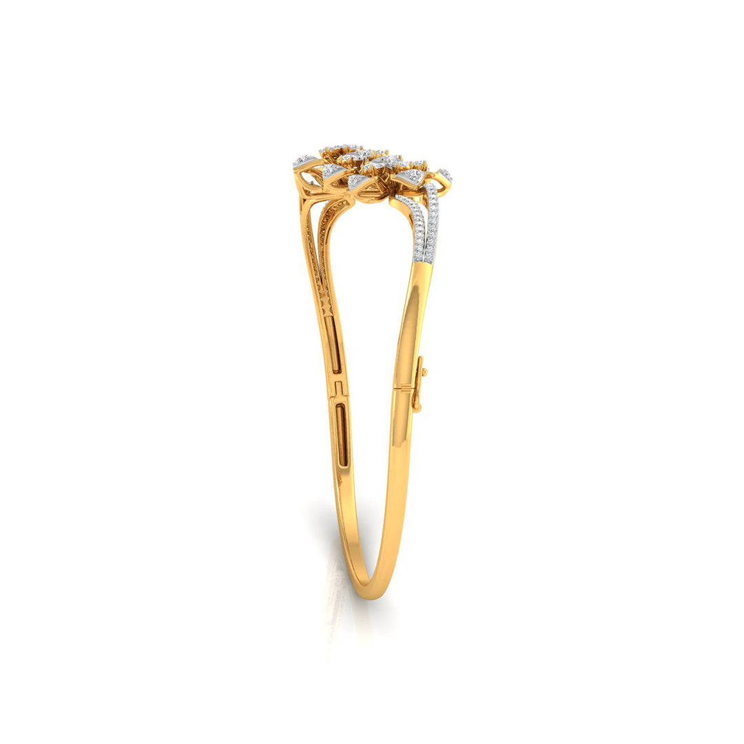 0.76Ct Floral Cluster Lab-Grown Diamond Gold Bracelet