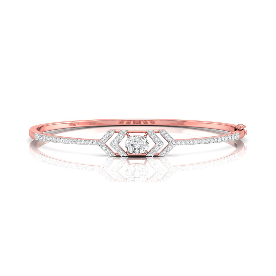 0.73Ct Cluster Lab-Grown Diamond Gold Bracelet