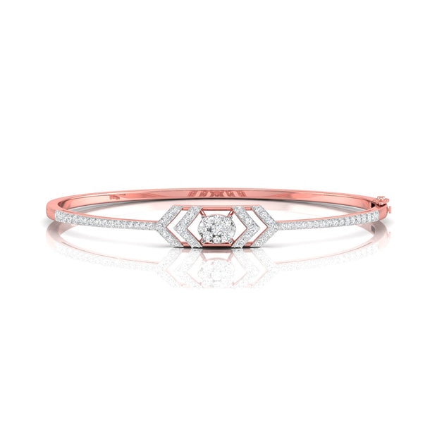 0.73Ct Cluster Lab-Grown Diamond Gold Bracelet