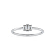 baguette bar diamond ring in white gold