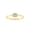 baguette bar diamond ring in yellow gold
