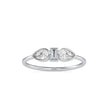 baguette bezel three stone diamond ring in white gold