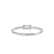 baguette cut lab-grown diamond ring in white gold