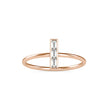baguette cut three stone lab-grown diamond ring in rose gold