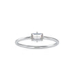 baguette solitaire diamond ring in white gold