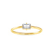 baguette solitaire diamond ring in yellow gold