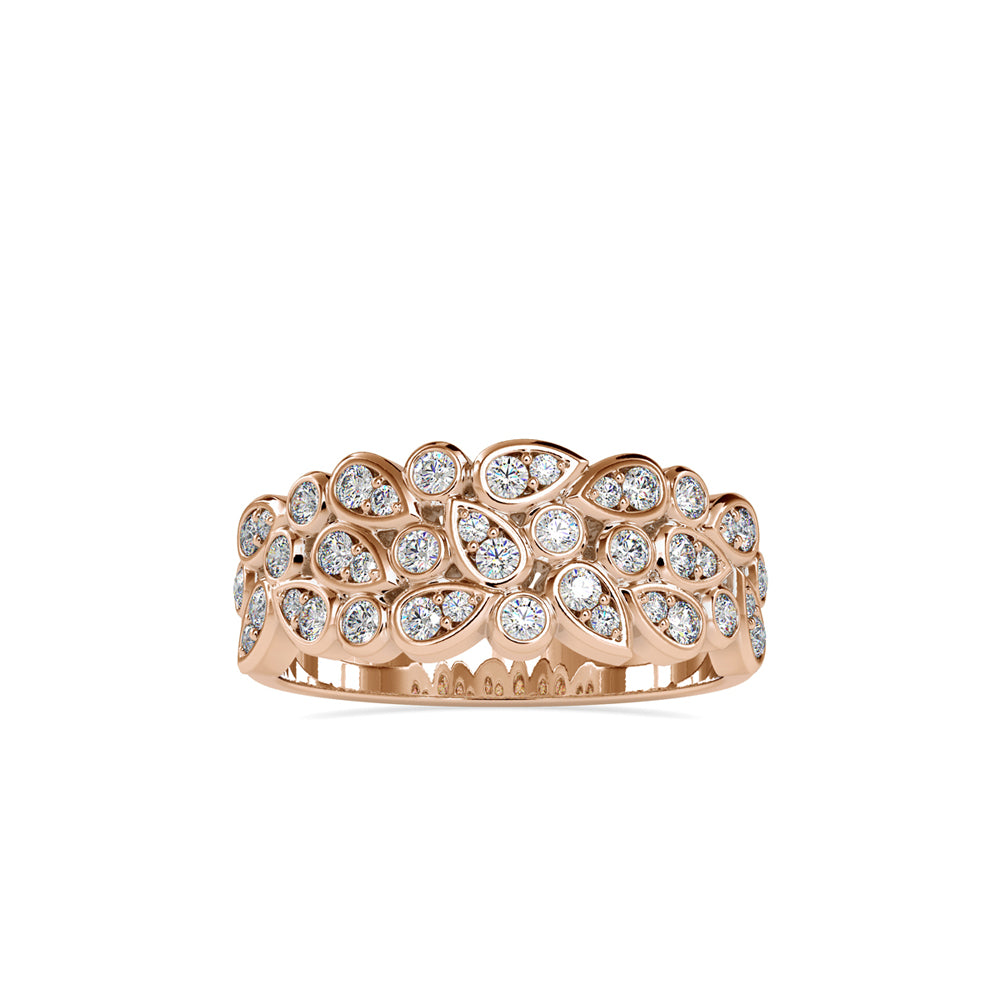 bezel half eternity lab-grown diamond ring in rose gold