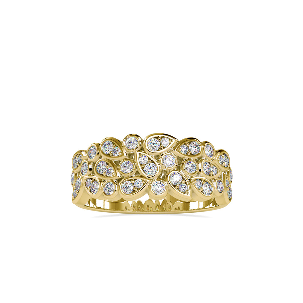 bezel half eternity lab-grown diamond ring in yellow gold