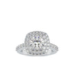 round cut double halo lab-grown diamond ring in white gold