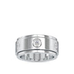 round cut bezel set lab-grown diamond ring in white gold