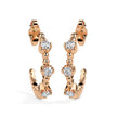 bubble drop diamond hoop earrings in rose gold