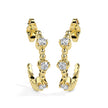 bubble drop diamond hoop earrings in yellow gold