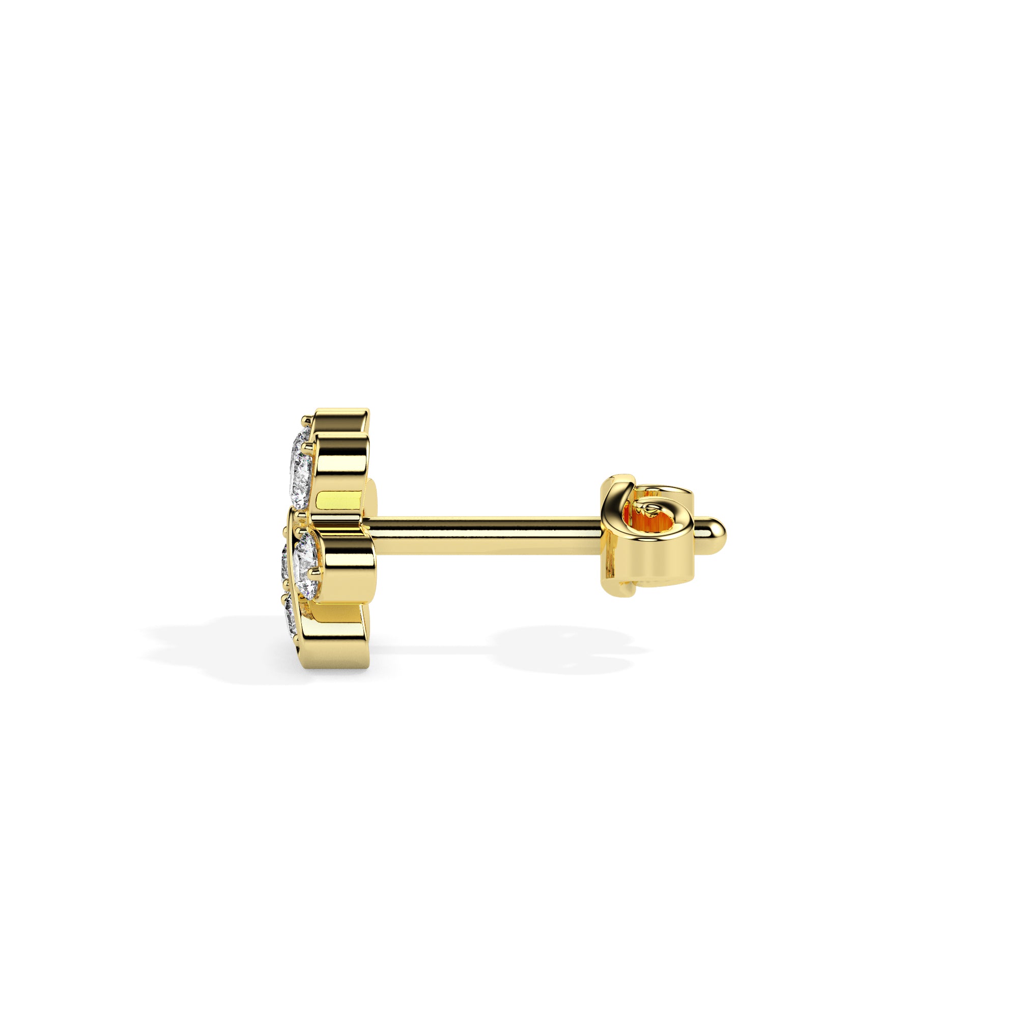 bubble drop diamond hoop earrings in yellow gold