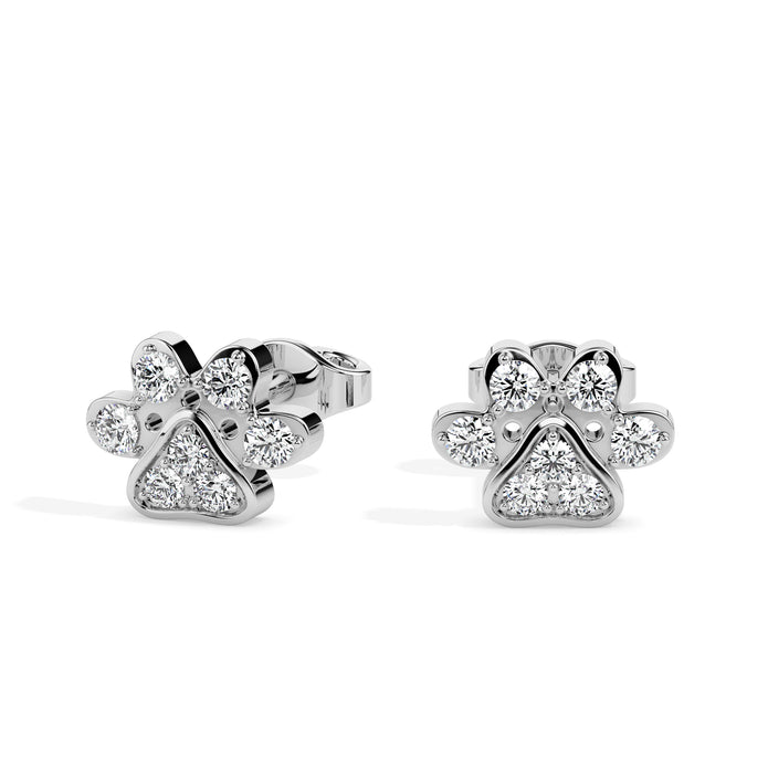 bubble drop hoop diamond earrings in white gold