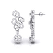 Round Cut Lab-Grown Diamond White Gold Dangler Earrings