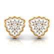 round diamond stud earrings in yellow gold