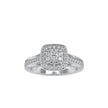 cluster halo lab-grown diamond ring in white gold