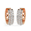 cluster pave diamond hoop earrings in rose gold