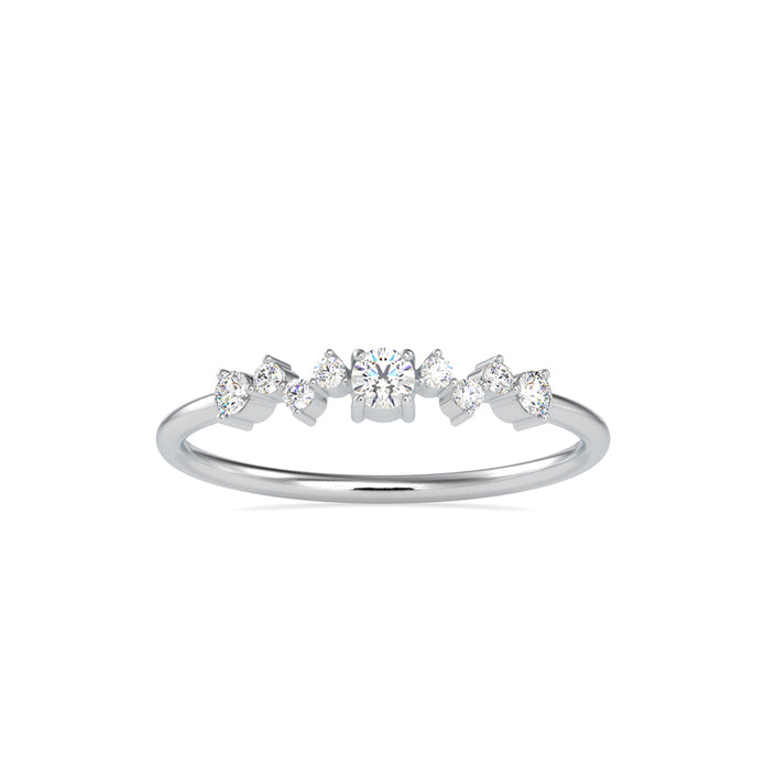 cluster style diamond ring in white gold