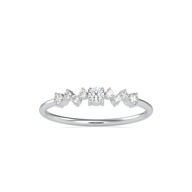 cluster style diamond ring in white gold