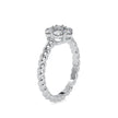 cluster twisted lab-grown diamond ring in white gold