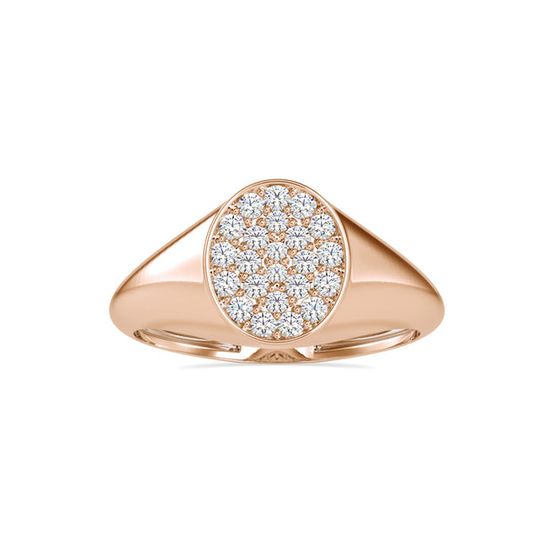 cluster bezel diamond ring in rose gold