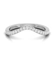 curved shape half eternity diamond band ring in white gold